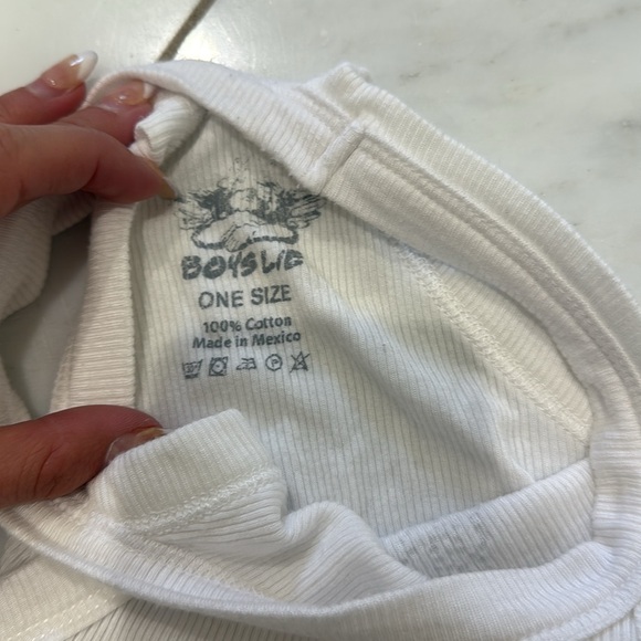 Boys Lie White Ribbed Rhinestone Tank - Picture 2 of 3